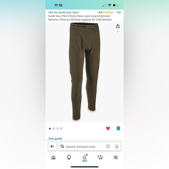 Guide Gear - Men's Fleece Base Layer Sweater and Long Underwear Bottoms - Picture 3 of 4